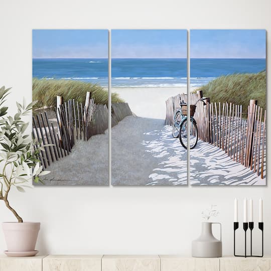 Designart - Beach Bike 2 - Beach Canvas Art Print